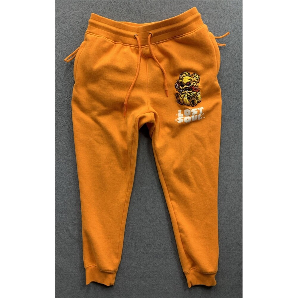RSINE Mens Lost Soul Embroidered Sweatsuit Outfit Jogging Set Orange Large - Picture 15 of 16